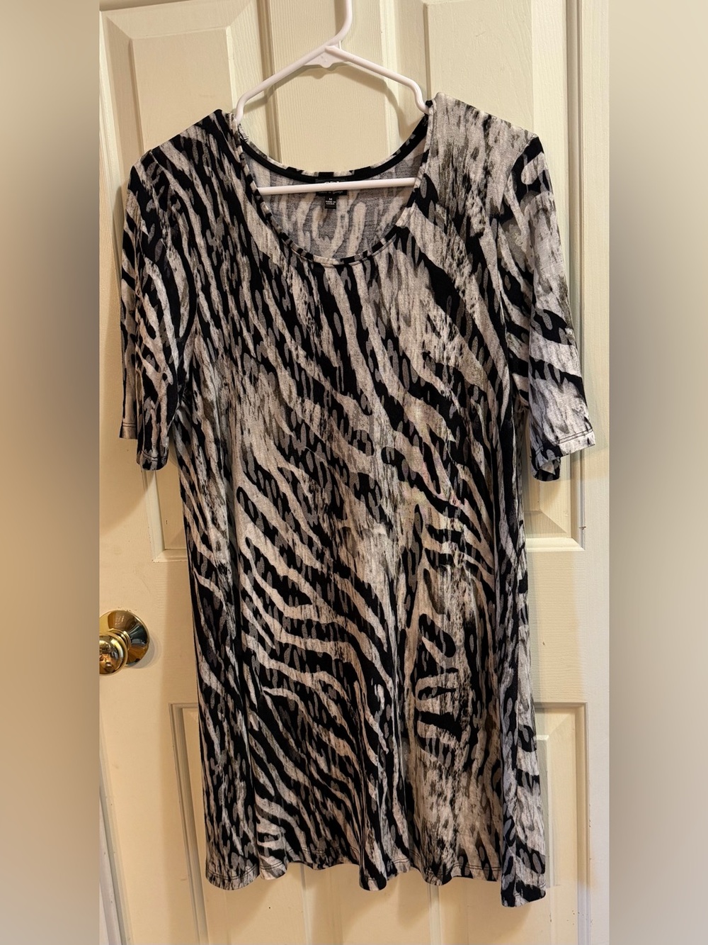 Cable & Gauge Zebra Print Shift Dress | M